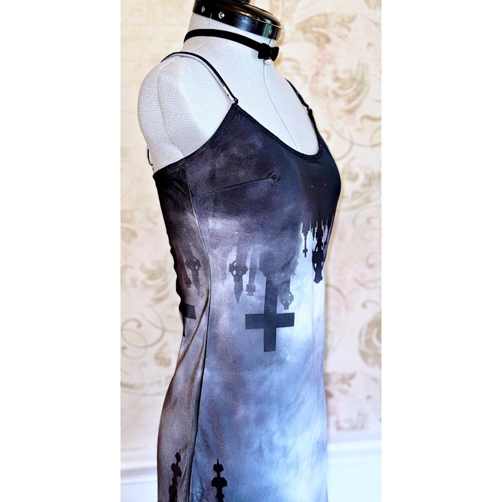 Dolls Kill Widow The Devil Decides Graveyard Midi Cami Dress XS Whimsigoth Punk - Picture 11 of 16